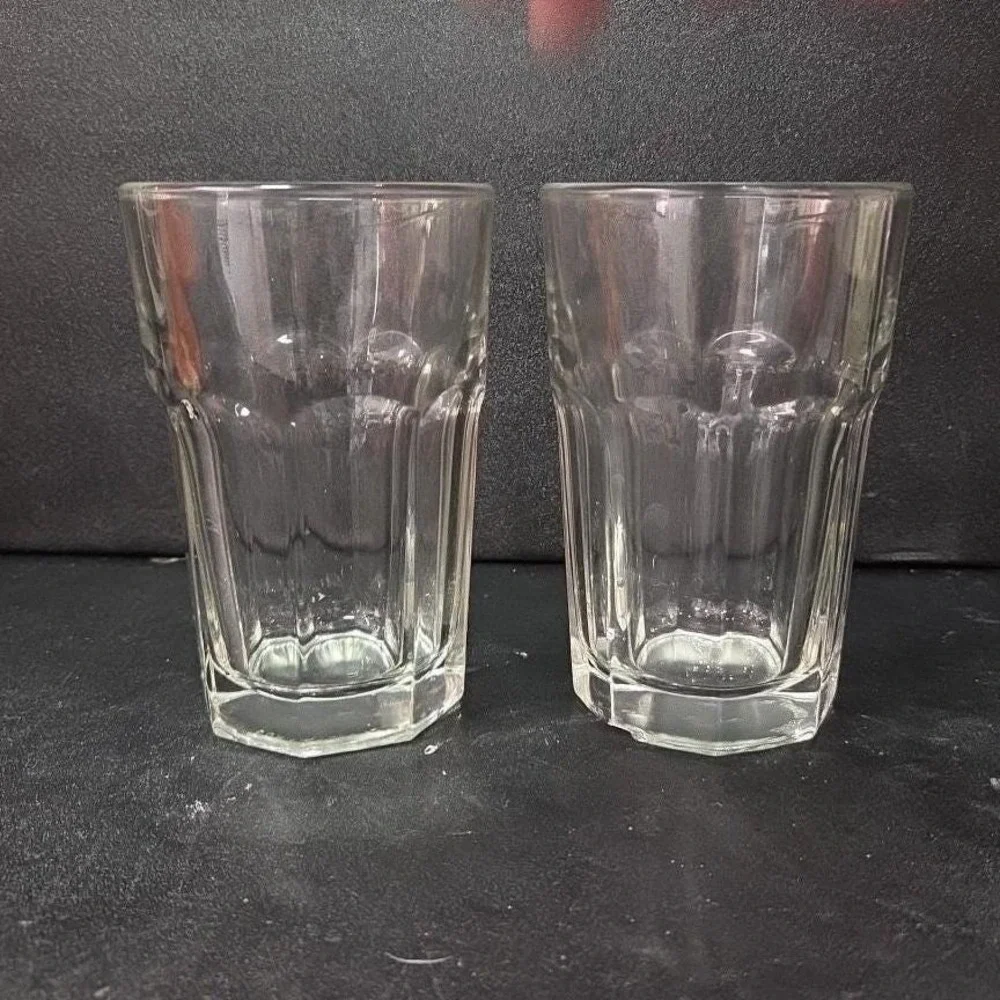 Libbey‎ Duratuff Clear Flat Juice Tumblers, Set of 2,  8oz Pressed Glassware